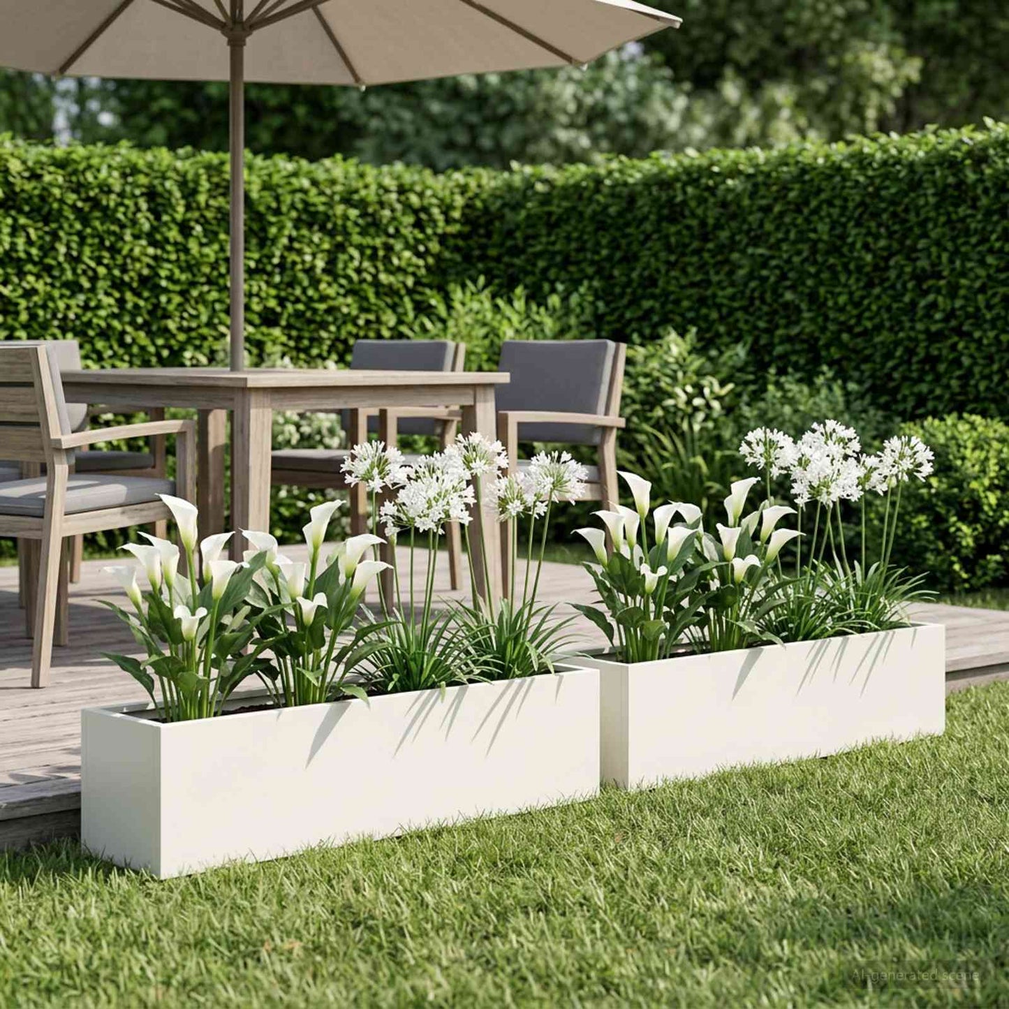 Garden Planter 2 pcs White 80 x 20 x 20 cm Cold-rolled Steel