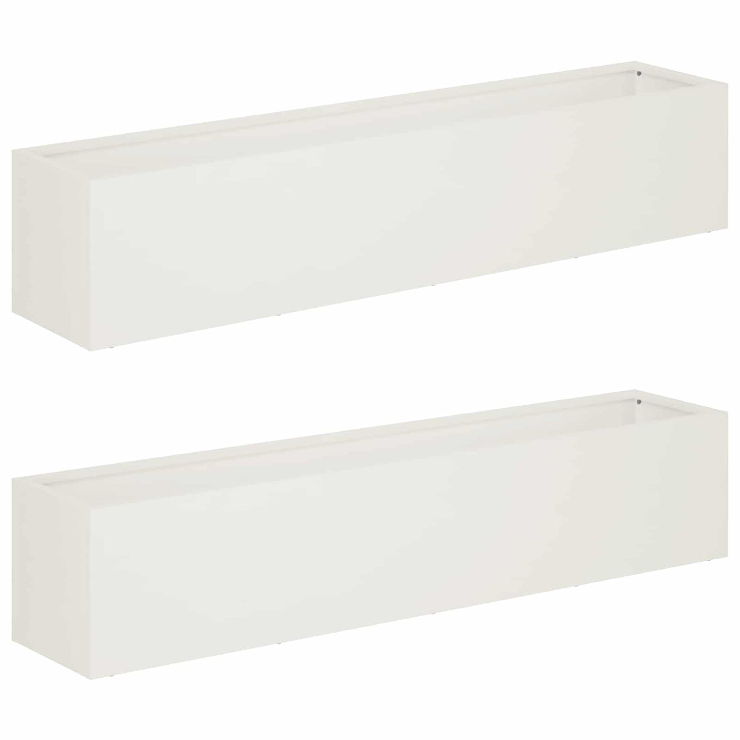 Garden Planter 2 pcs White 80 x 20 x 20 cm Cold-rolled Steel