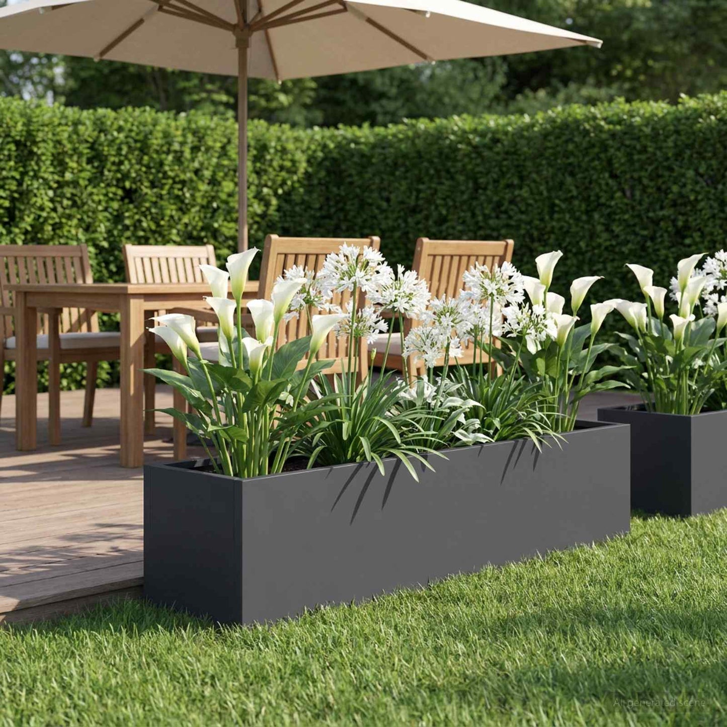 Garden Planter Anthracite 80 x 20 x 20 cm Cold-rolled Steel