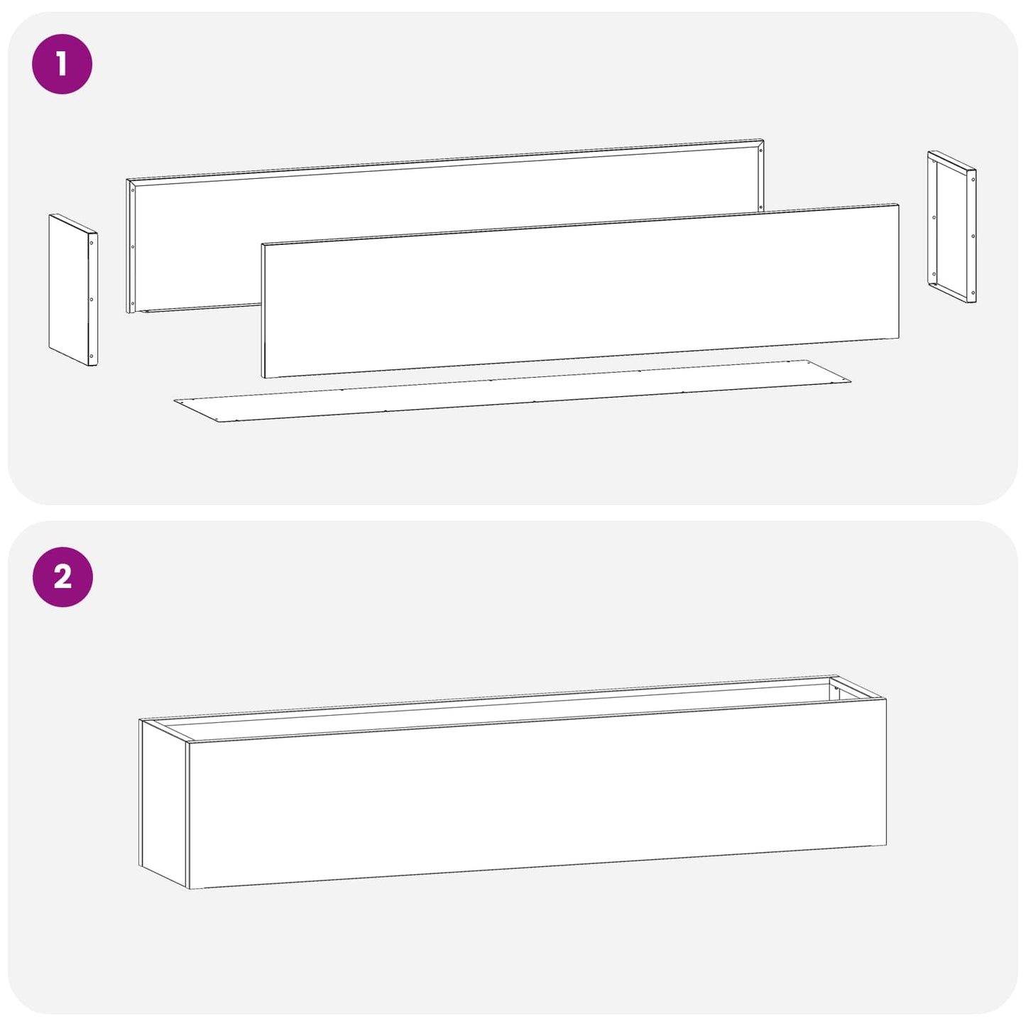 Garden Planter 2 pcs Anthracite 80 x 20 x 20 cm