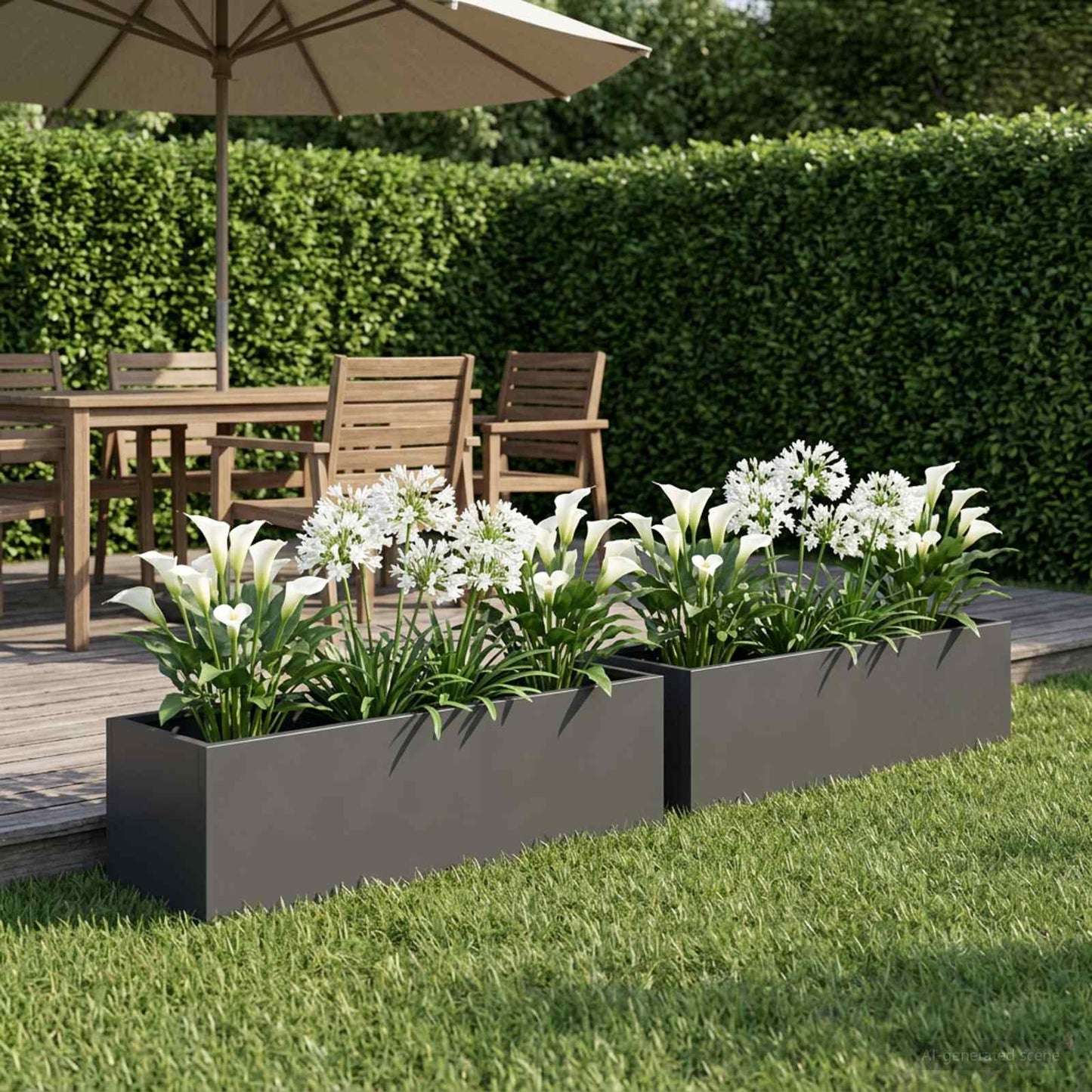 Garden Planter 2 pcs Anthracite 80 x 20 x 20 cm