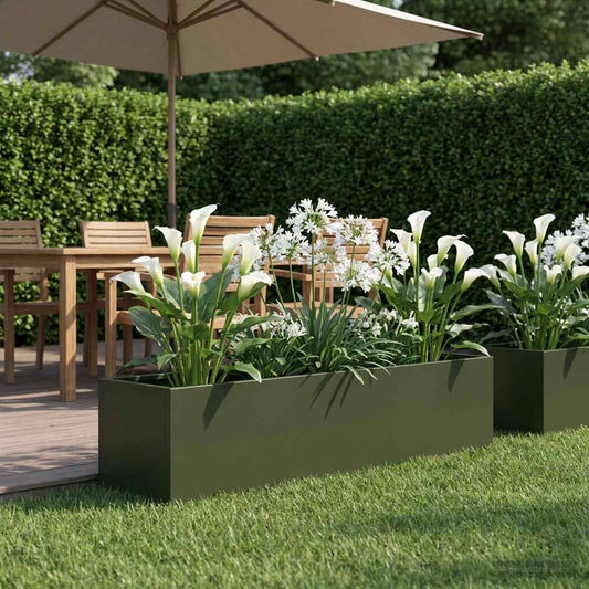 Garden Planter Olive Green 80 x 20 x 20 cm Cold-rolled Steel