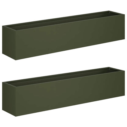Garden Planter 2 pcs Olive Green 80 x 20 x 20 cm
