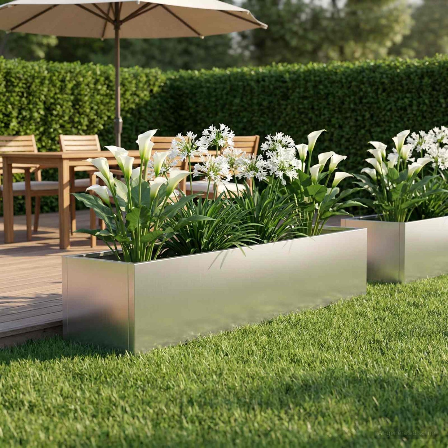 Garden Planter Silver 80 x 20 x 20 cm Galvanised Steel