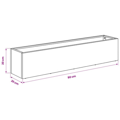Garden Planter Rusty 80 x 20 x 20 cm Weathering Steel