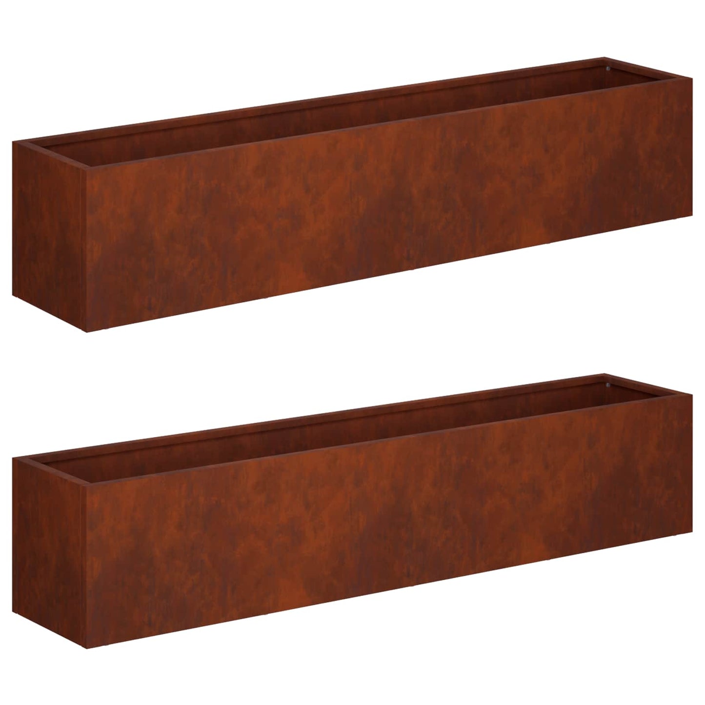 Garden Planter 2 pcs Rusty 80 x 20 x 20 cm Weathering Steel
