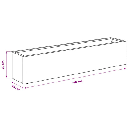 Garden Planter Black 100 x 20 x 20 cm Cold-rolled Steel