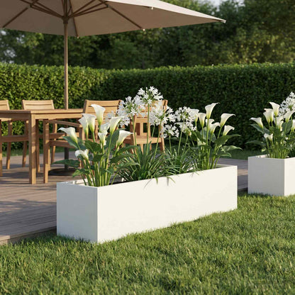 Garden Planter White 100 x 20 x 20 cm Cold-rolled Steel