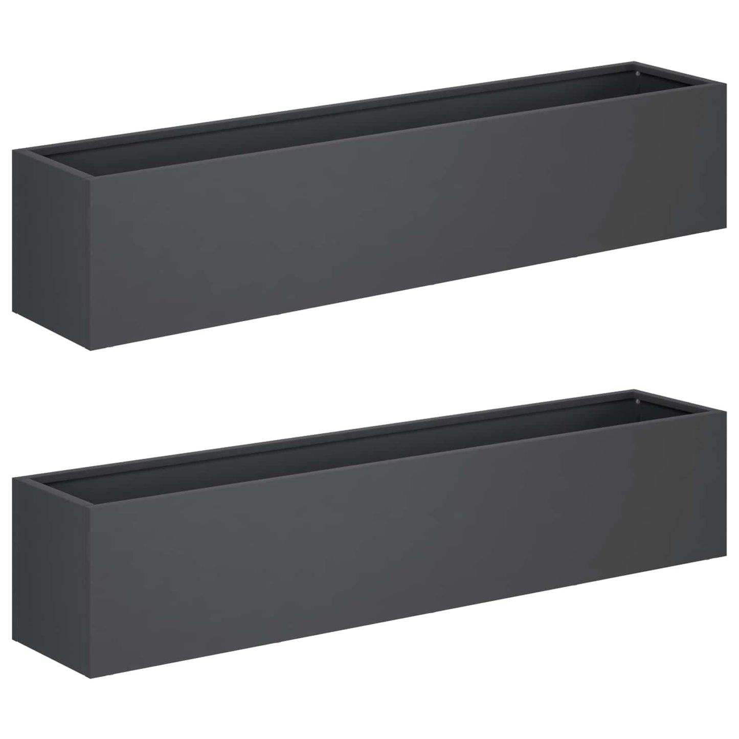 Garden Planter 2 pcs Anthracite 100 x 20 x 20 cm