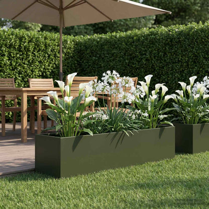 Garden Planter Olive Green 100 x 20 x 20 cm Cold-rolled Steel