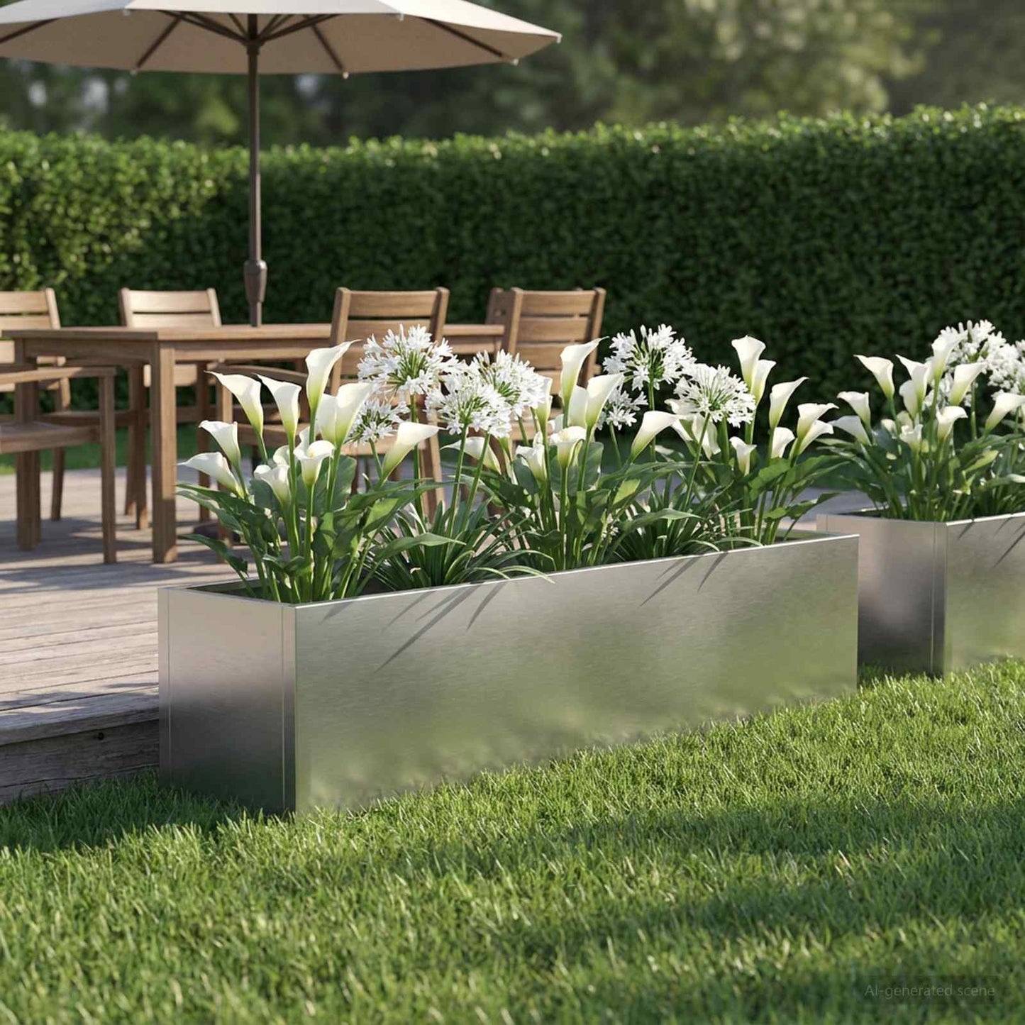 Garden Planter Silver 100 x 20 x 20 cm Stainless Steel
