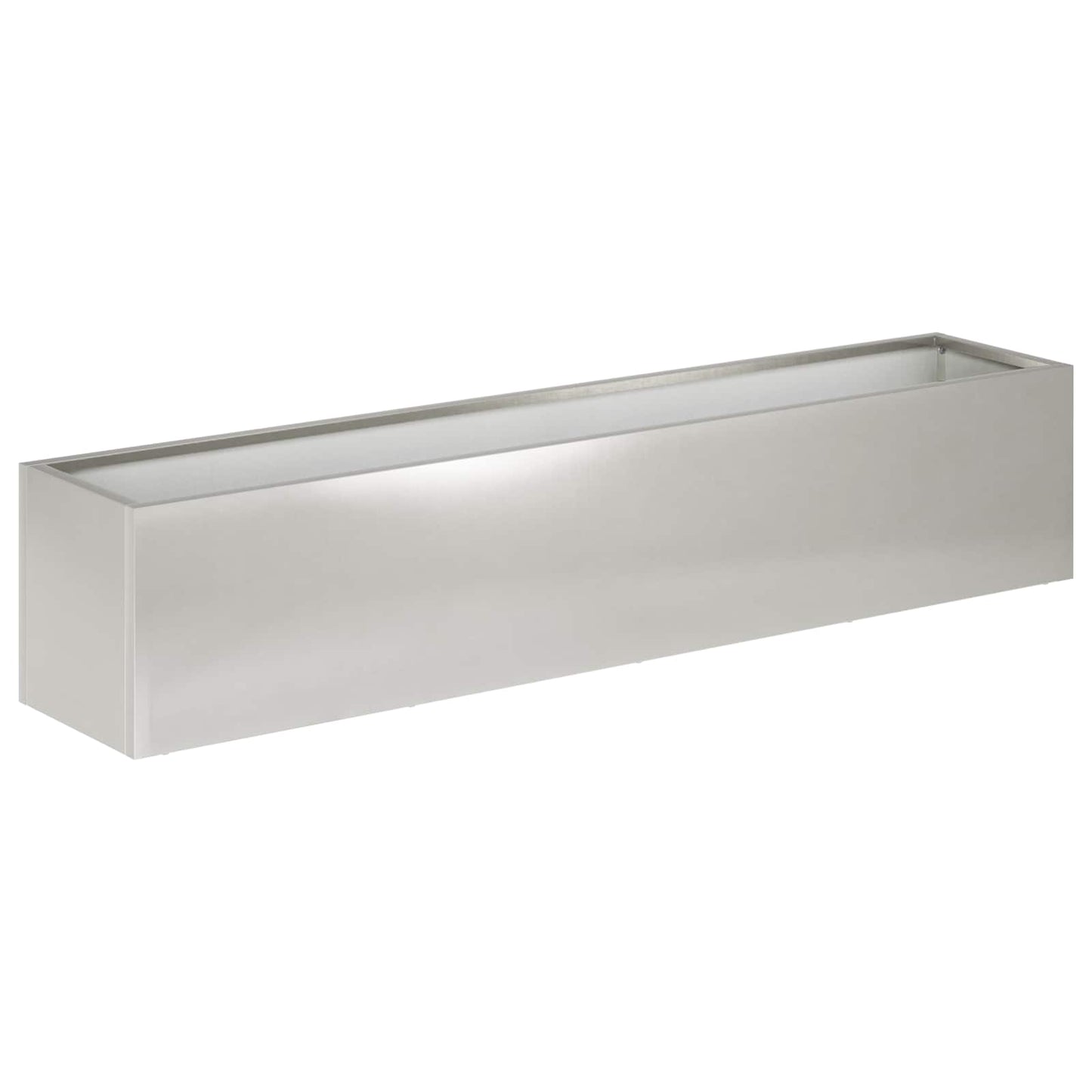 Garden Planter 2 pcs Silver 100 x 20 x 20 cm Stainless Steel