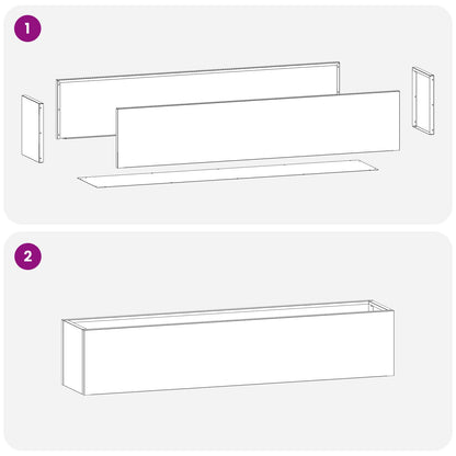 Garden Planter Silver 100 x 20 x 20 cm Galvanised Steel