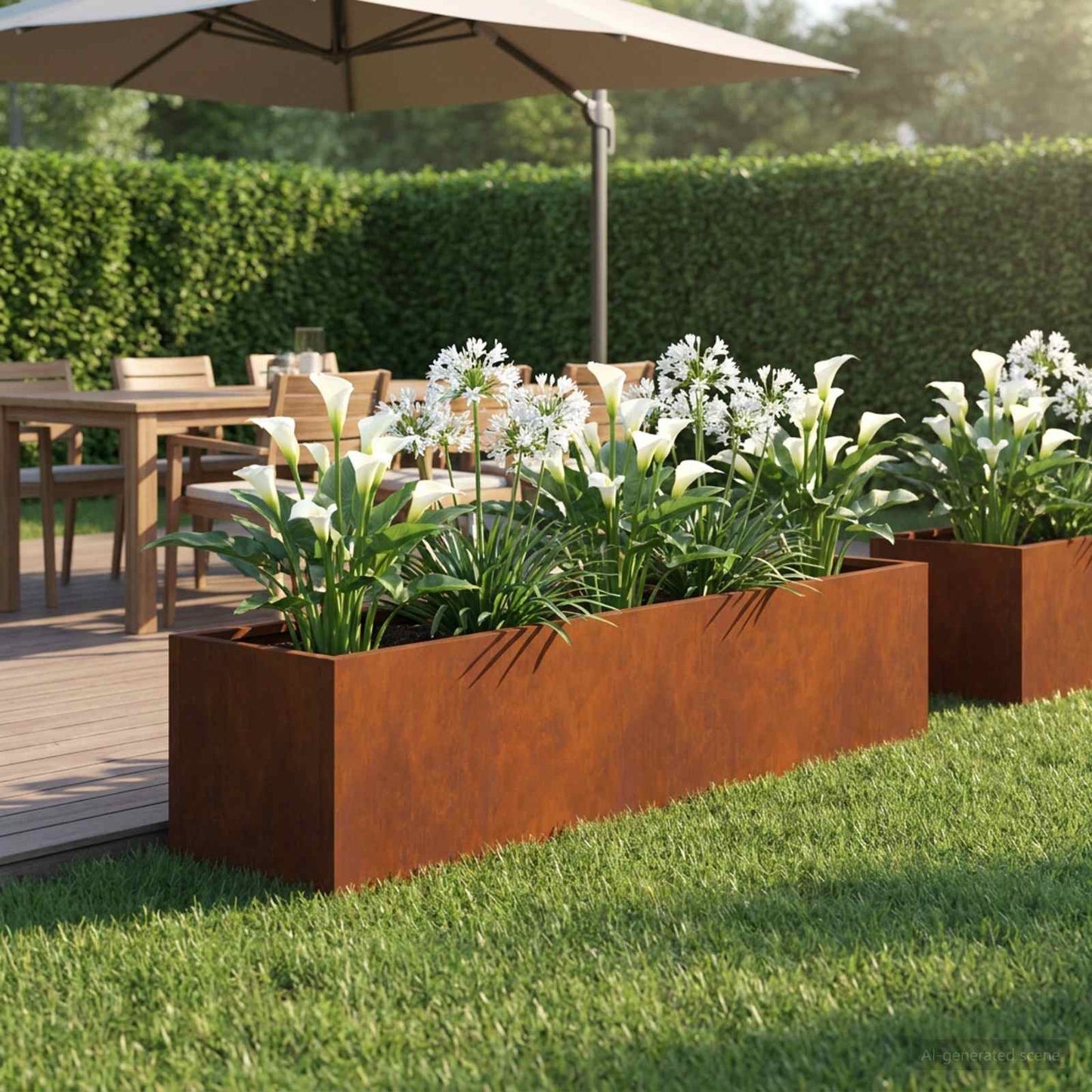 Garden Planter Rusty 100 x 20 x 20 cm Weathering Steel