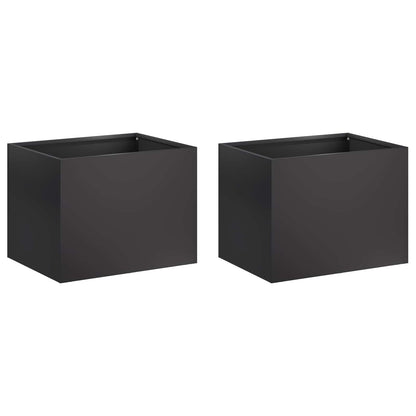 Garden Planter 2 pcs Black 40 x 30 x 30 cm Cold-rolled Steel