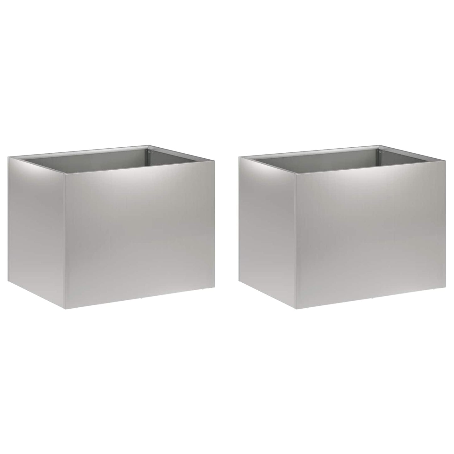 Garden Planter 2 pcs Silver 40 x 30 x 30 cm Galvanised Steel