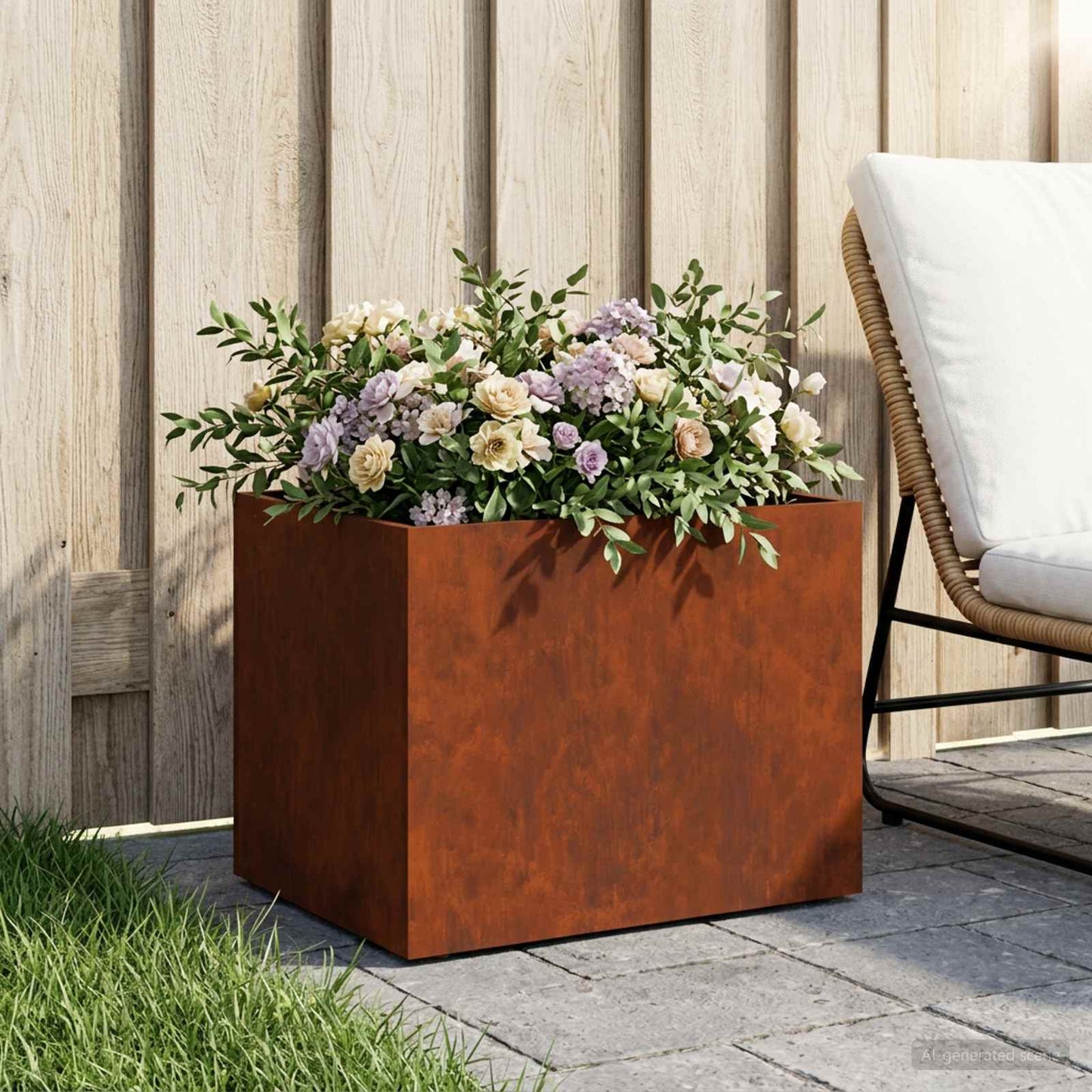 Garden Planter Rusty 40 x 30 x 30 cm Weathering Steel