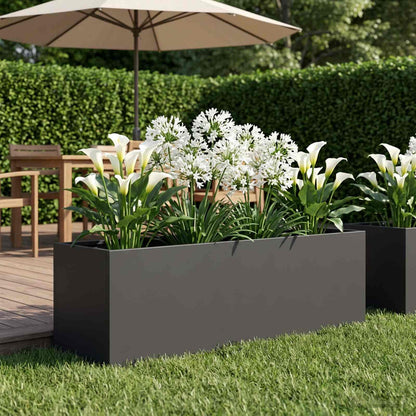 Garden Planter Black 80 x 30 x 30 cm Cold-rolled Steel