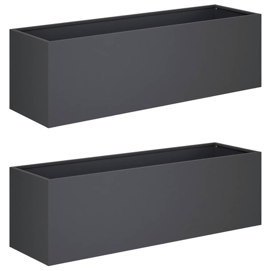 Garden Planter 2 pcs Anthracite 80 x 30 x 30 cm