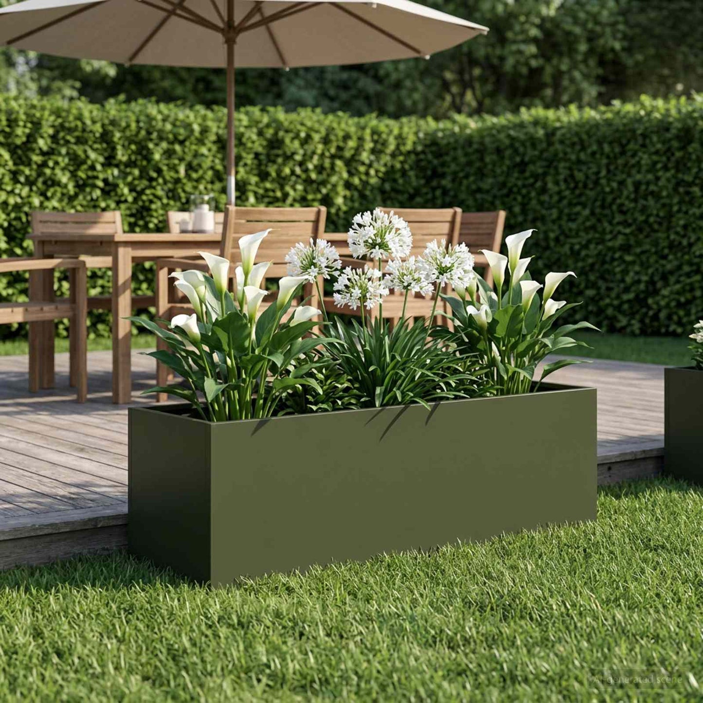 Garden Planter Olive Green 80 x 30 x 30 cm Cold-rolled Steel
