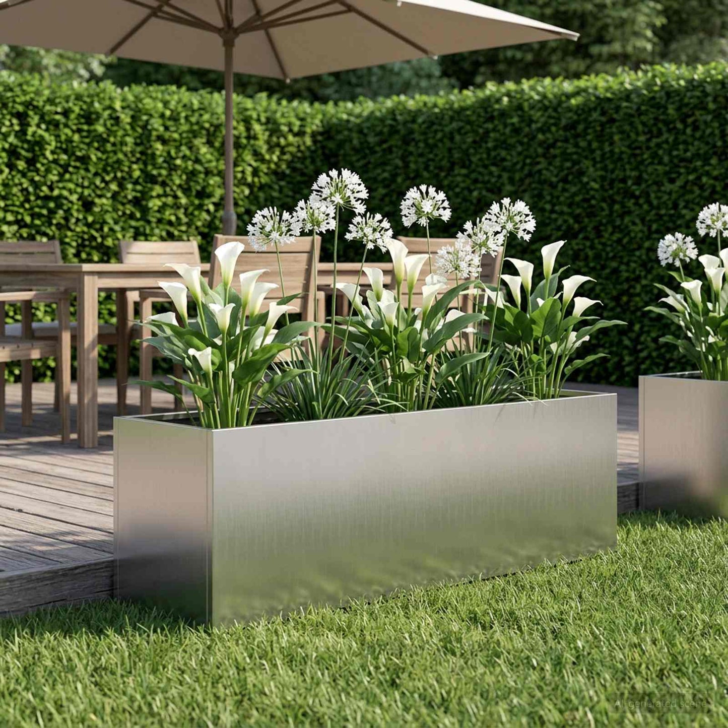Garden Planter Silver 80 x 30 x 30 cm Galvanised Steel