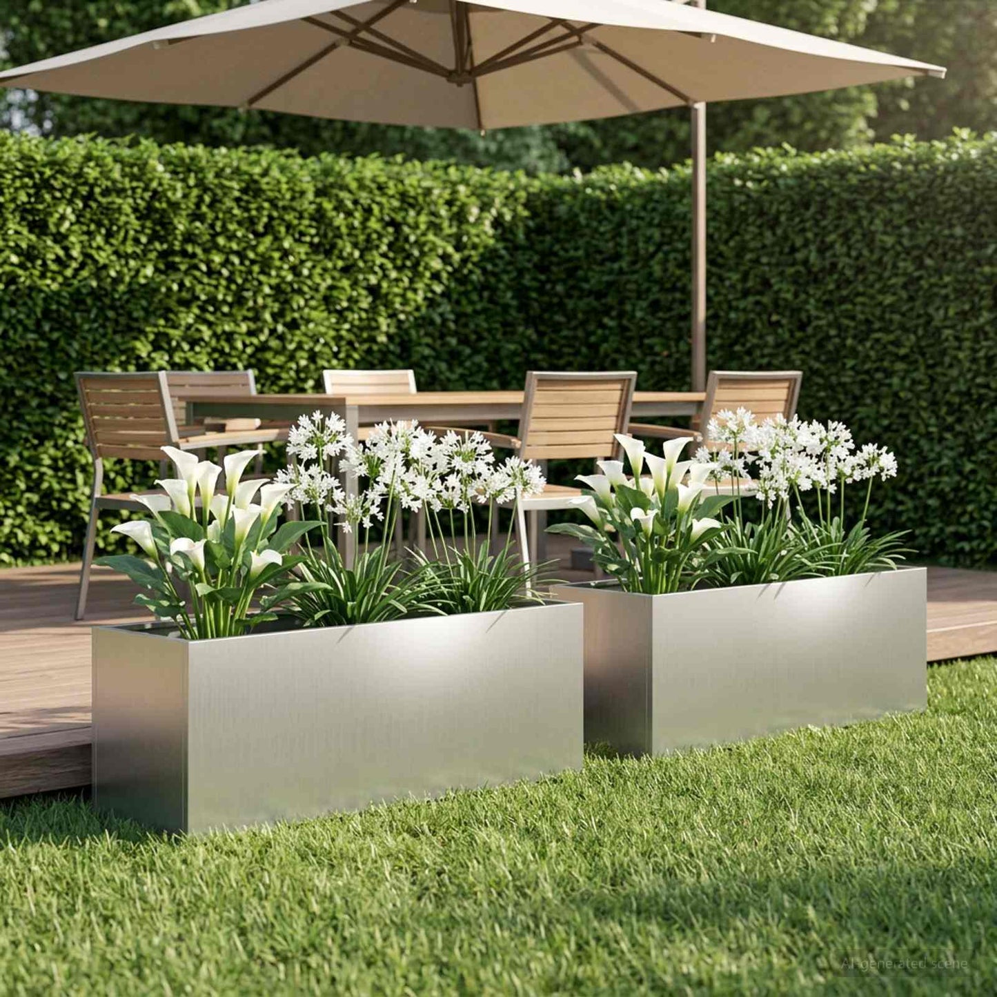 Garden Planter 2 pcs Silver 80 x 30 x 30 cm Galvanised Steel