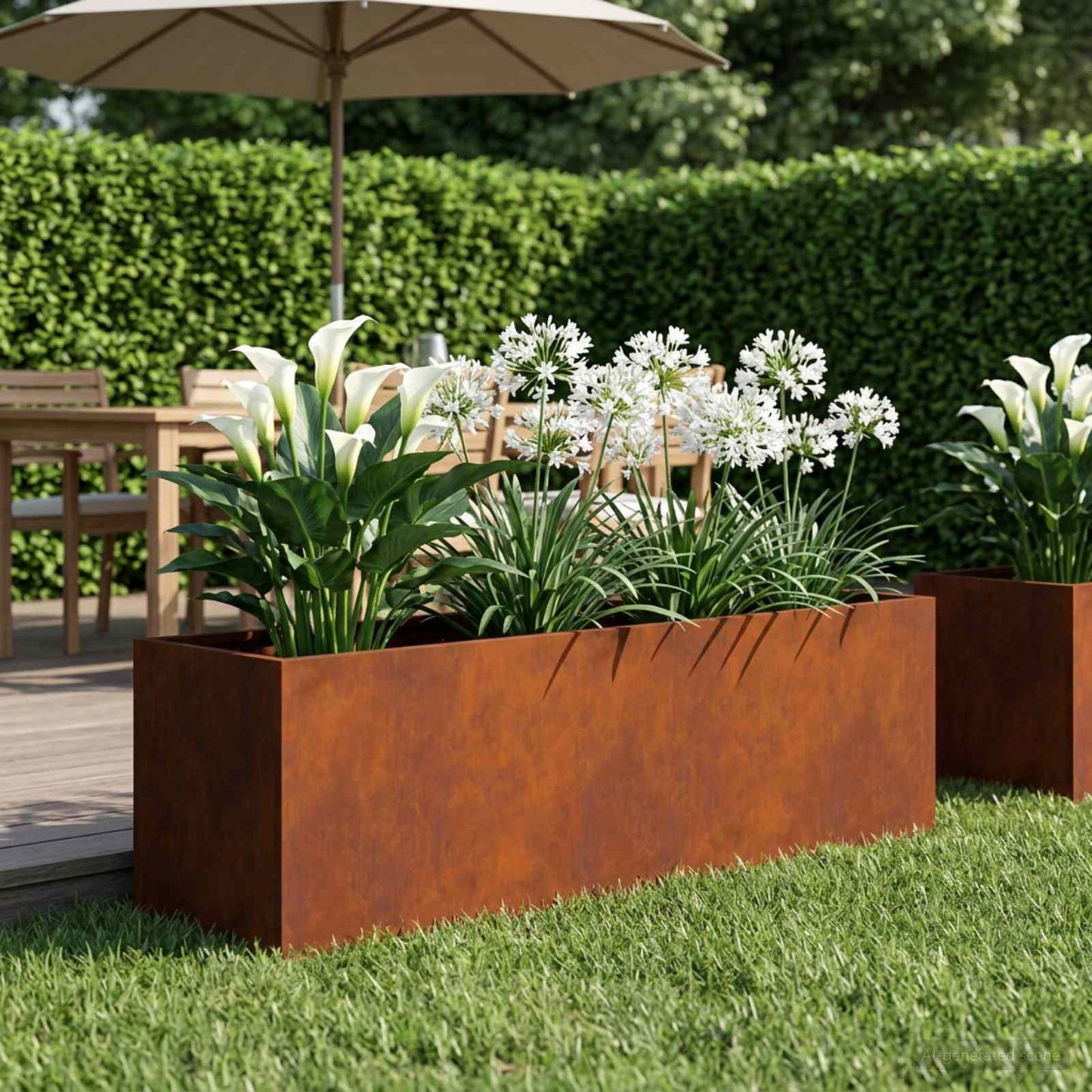 Garden Planter Rusty 80 x 30 x 30 cm Weathering Steel