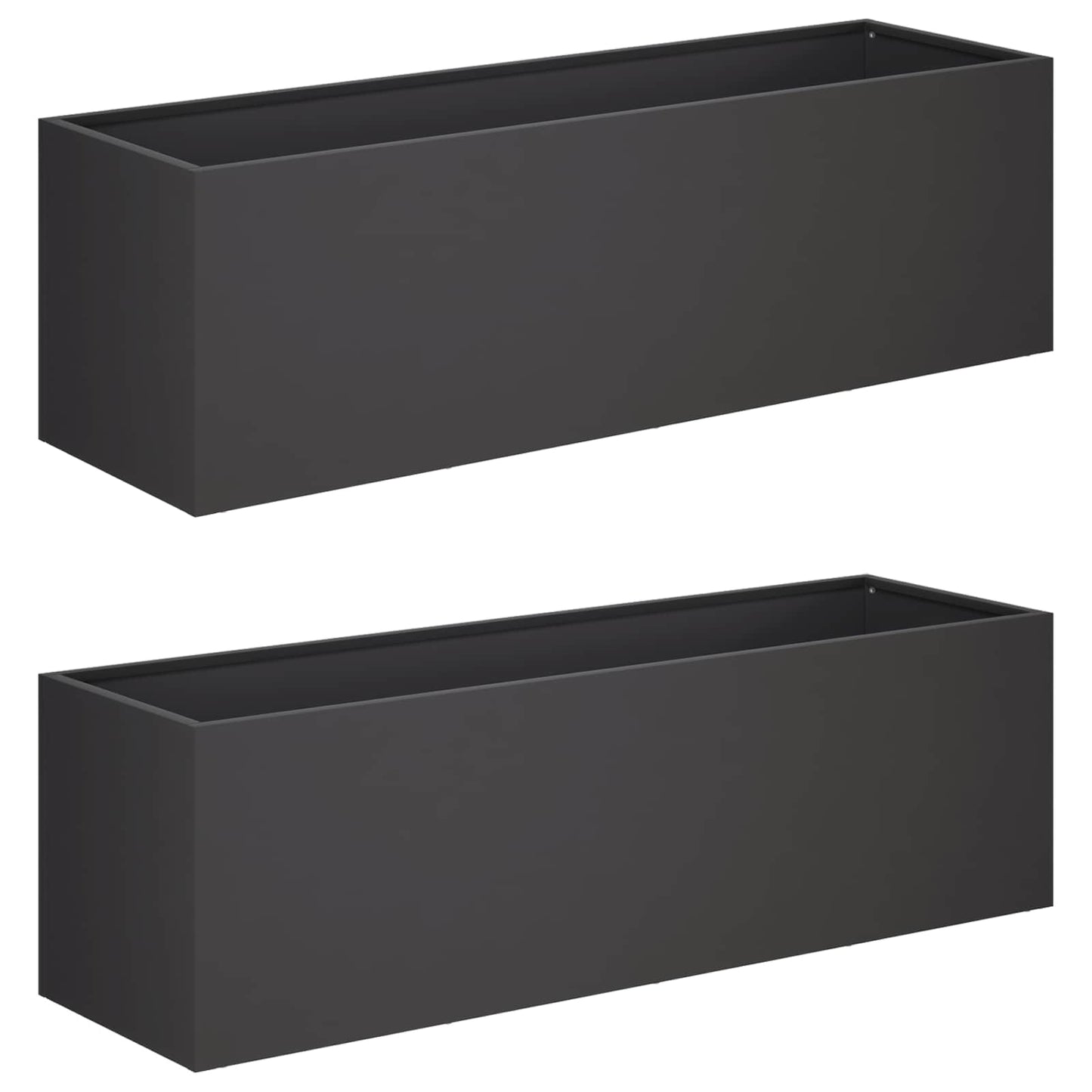 Garden Planter 2 pcs Black 100 x 30 x 30 cm Cold-rolled Steel