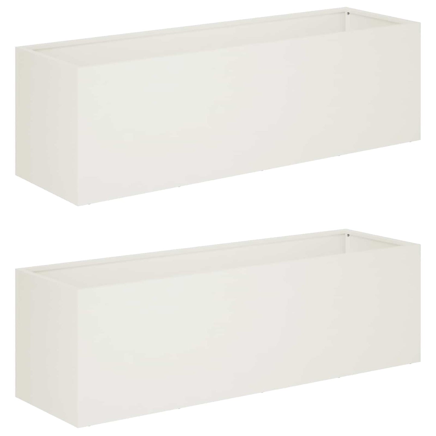 Garden Planter 2 pcs White 100 x 30 x 30 cm Cold-rolled Steel