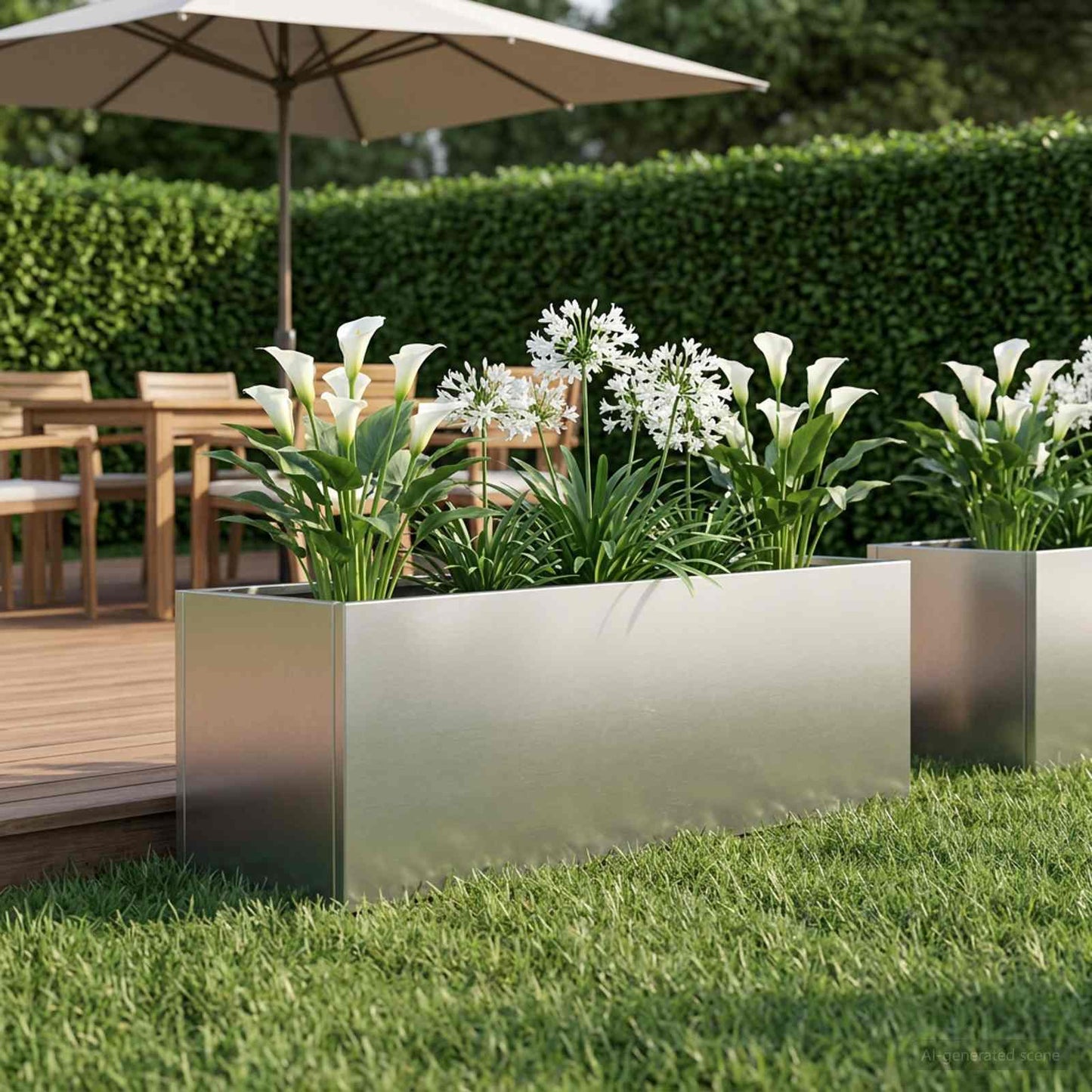Garden Planter Silver 100 x 30 x 30 cm Stainless Steel
