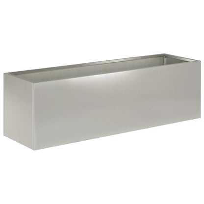 Garden Planter 2 pcs Silver 100 x 30 x 30 cm Stainless Steel