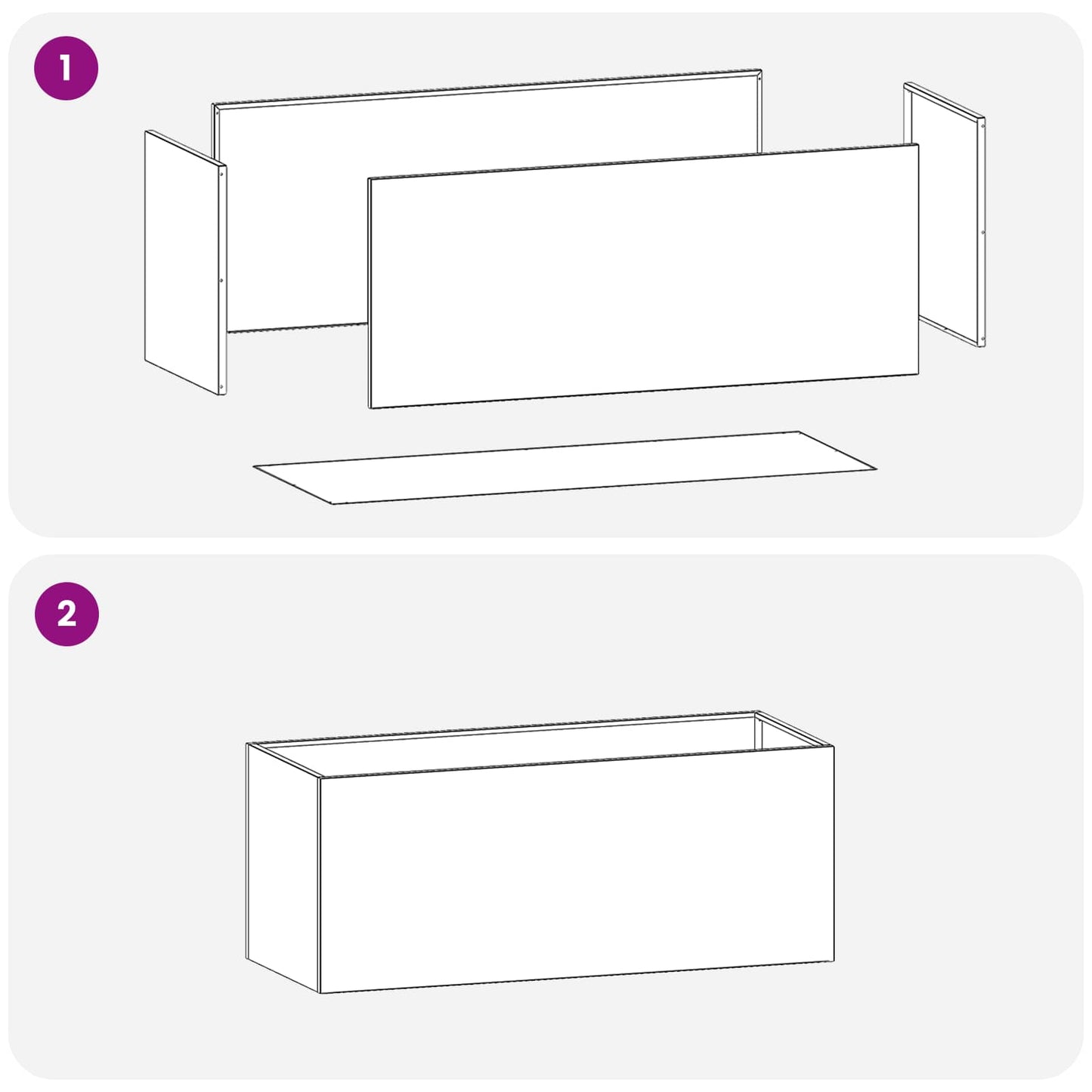 Garden Planter 2 pcs Black 80 x 40 x 40 cm Cold-rolled Steel