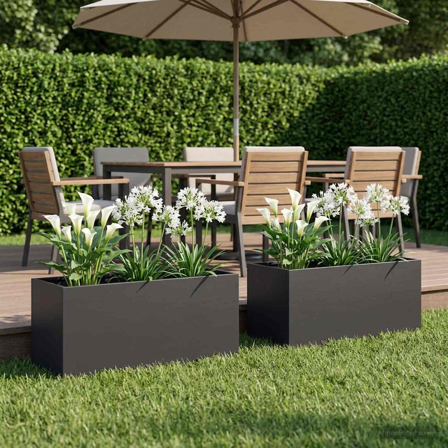 Garden Planter 2 pcs Black 80 x 40 x 40 cm Cold-rolled Steel