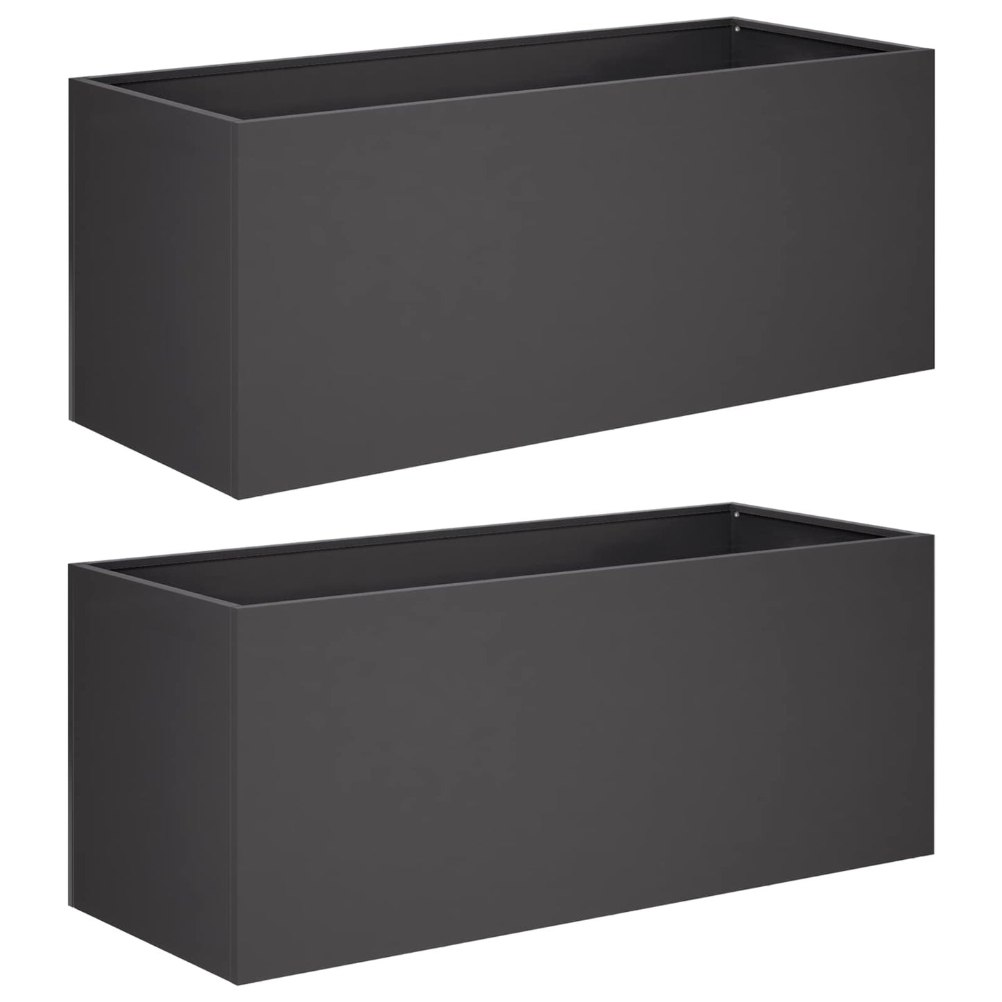 Garden Planter 2 pcs Black 80 x 40 x 40 cm Cold-rolled Steel