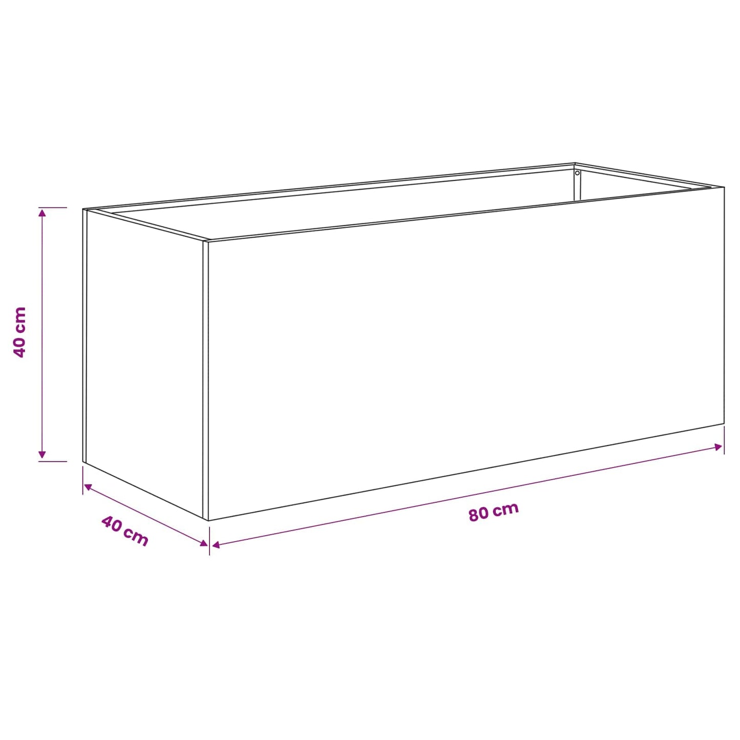 Garden Planter 2 pcs Black 80 x 40 x 40 cm Cold-rolled Steel