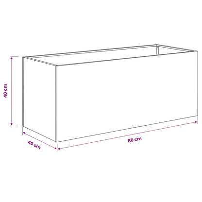 Garden Planter 2 pcs Black 80 x 40 x 40 cm Cold-rolled Steel