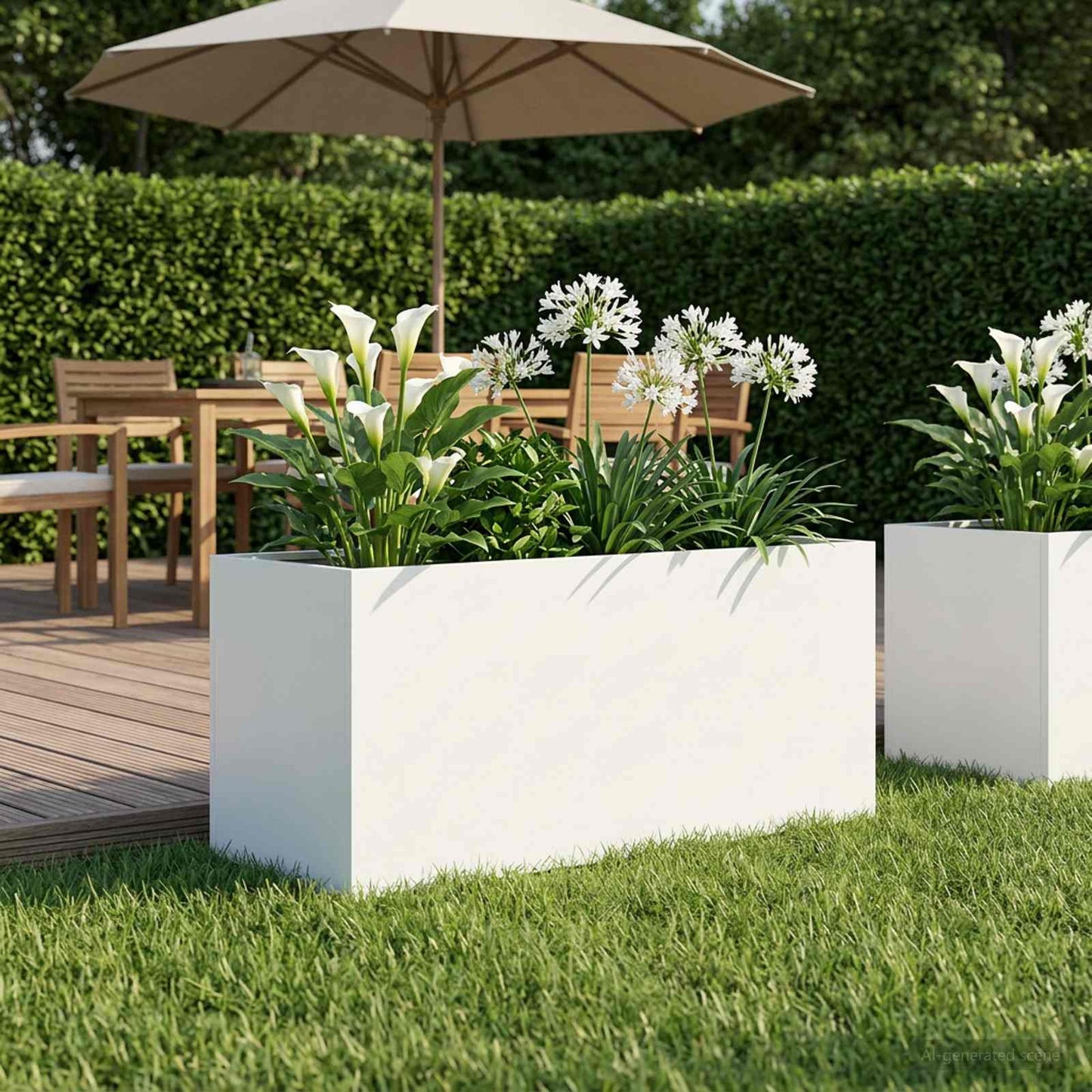 Garden Planter White 80 x 40 x 40 cm Cold-rolled Steel