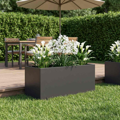 Garden Planter Black 100 x 40 x 40 cm Cold-rolled Steel