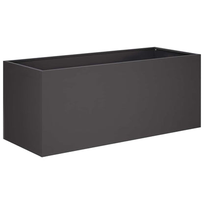 Garden Planter 2 pcs Black 100 x 40 x 40 cm Cold-rolled Steel