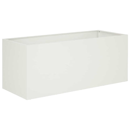 Garden Planter White 100 x 40 x 40 cm Cold-rolled Steel
