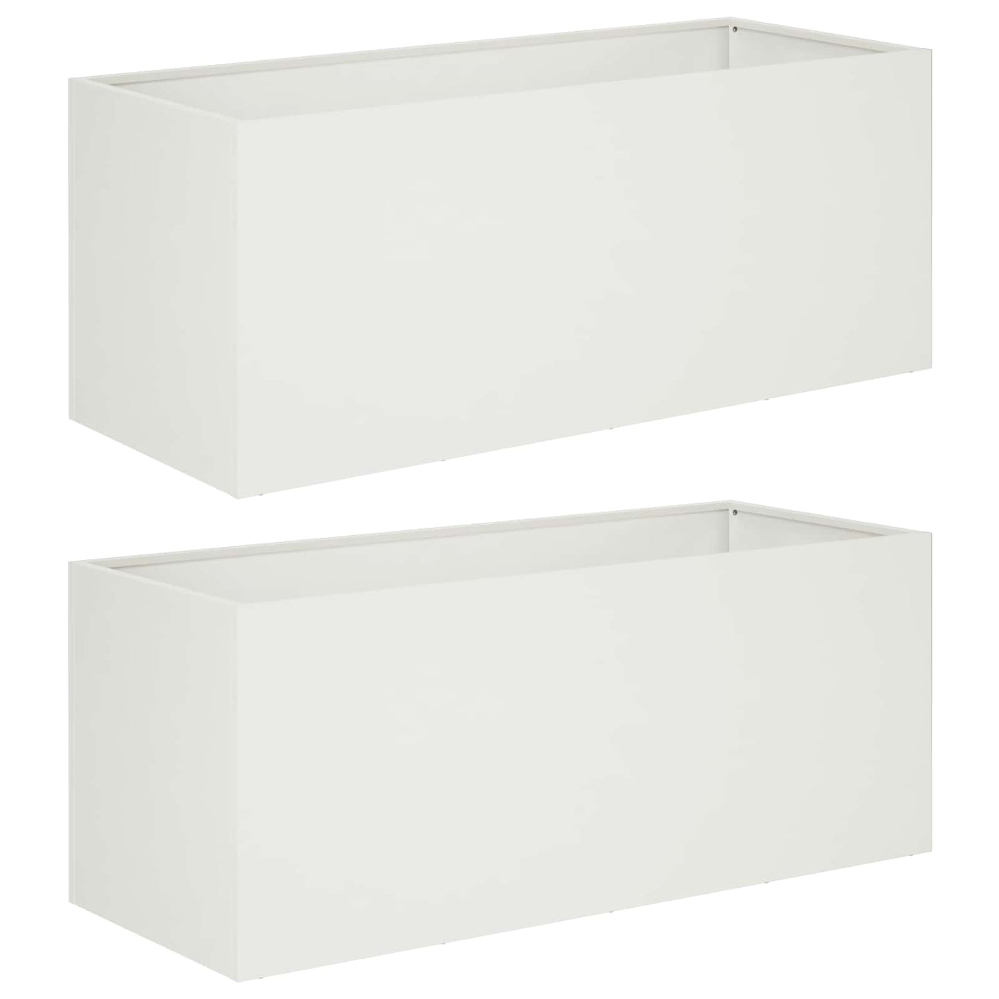 Garden Planter 2 pcs White 100 x 40 x 40 cm Cold-rolled Steel