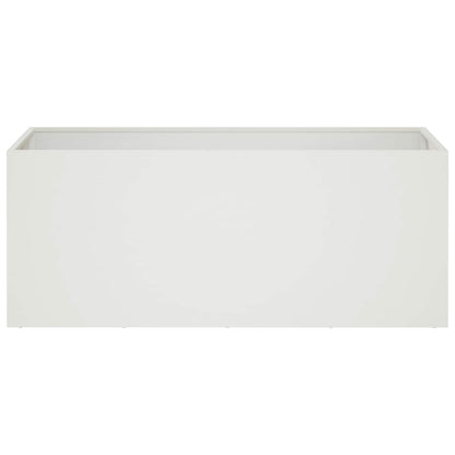 Garden Planter 2 pcs White 100 x 40 x 40 cm Cold-rolled Steel