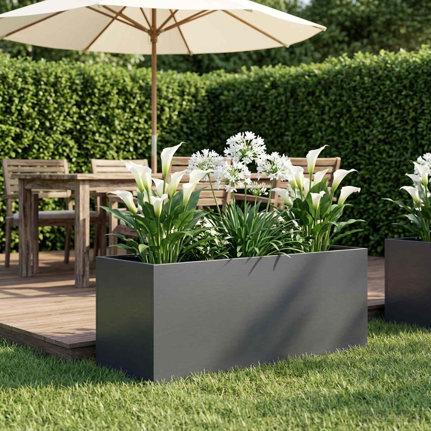 Garden Planter Anthracite 100 x 40 x 40 cm Cold-rolled Steel