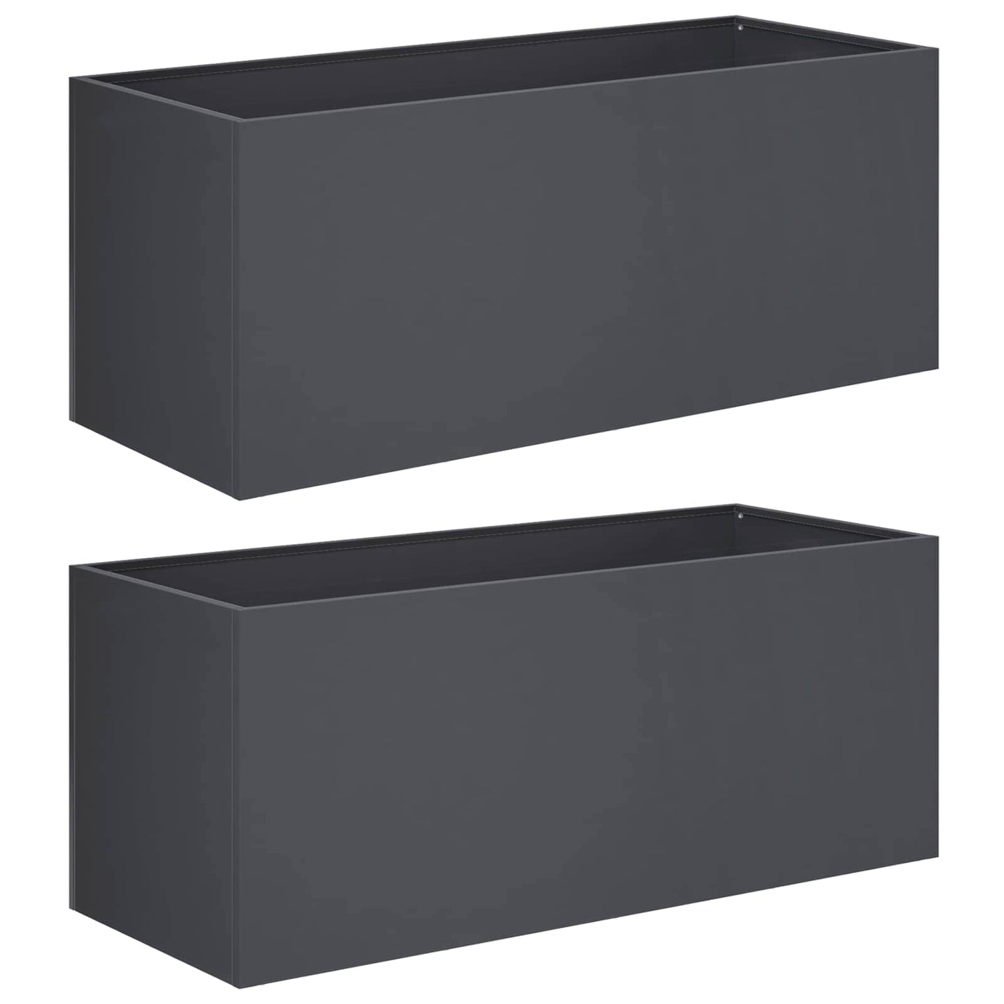 Garden Planter 2 pcs Anthracite 100 x 40 x 40 cm