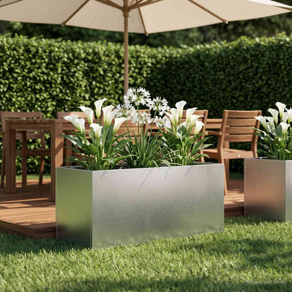 Garden Planter Silver 100 x 40 x 40 cm Stainless Steel