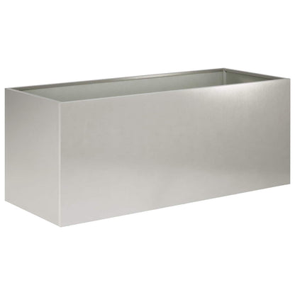 Garden Planter 2 pcs Silver 100 x 40 x 40 cm Stainless Steel