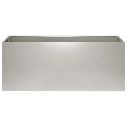 Garden Planter 2 pcs Silver 100 x 40 x 40 cm Stainless Steel