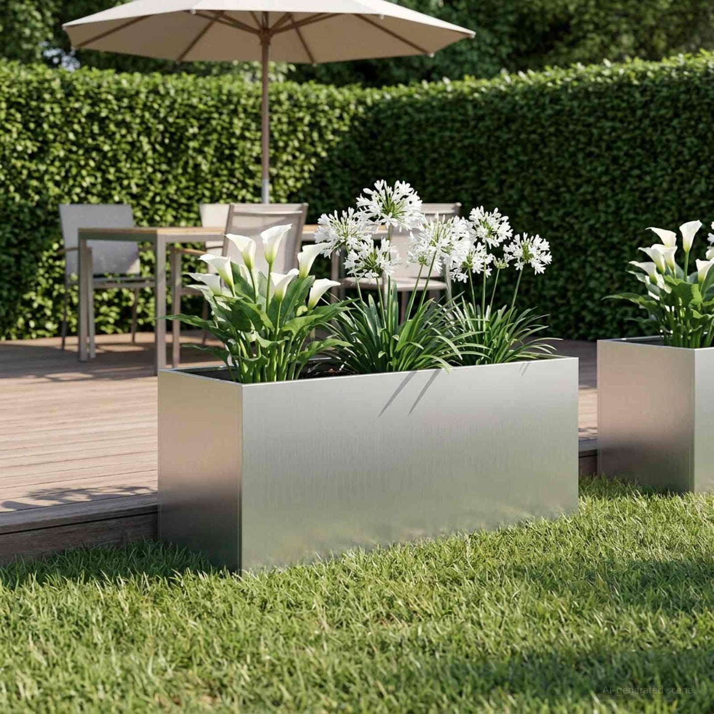 Garden Planter Silver 100 x 40 x 40 cm Galvanised Steel