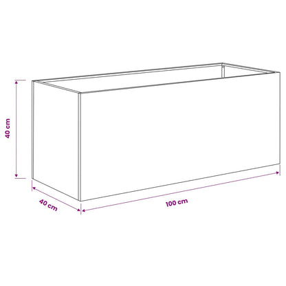 Garden Planter Silver 100 x 40 x 40 cm Galvanised Steel