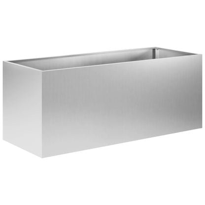 Garden Planter 2 pcs Silver 100 x 40 x 40 cm Galvanised Steel